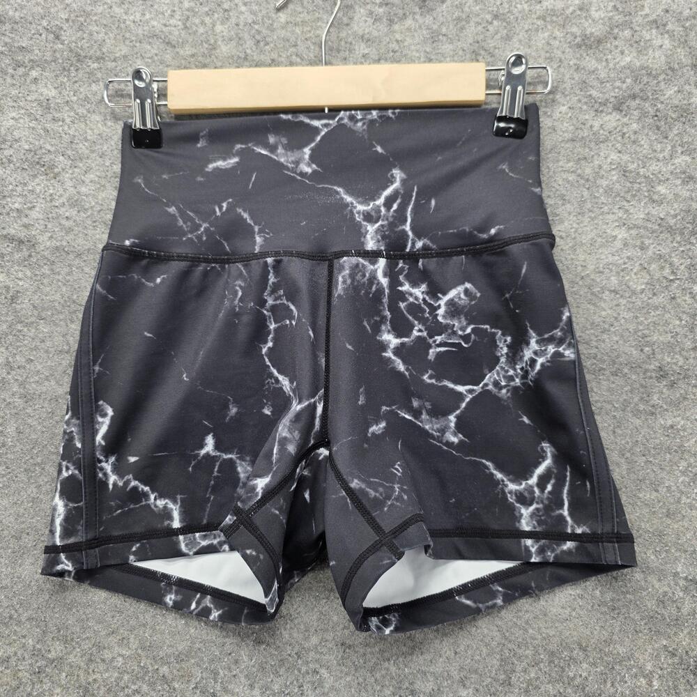 BuffBunny Shorts Womens M Black 4 In Biker Athletic Slim Elastic Waist Pockets